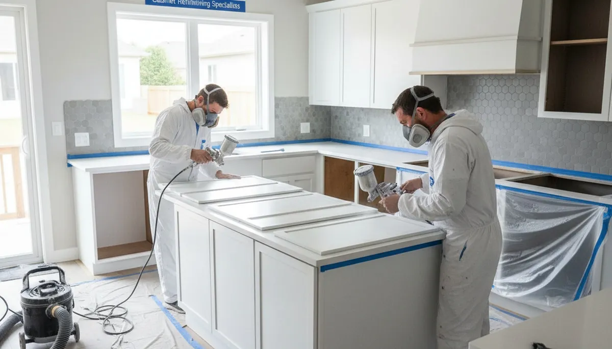 Professional cabinet painting and kitchen refinishing in Burlington, MA by expert house painters