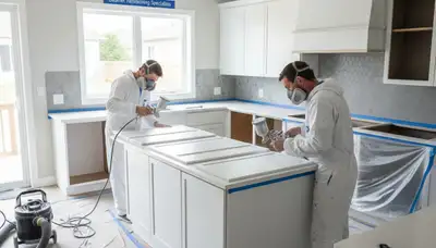Professional cabinet painting and kitchen refinishing in Burlington, MA by expert house painters