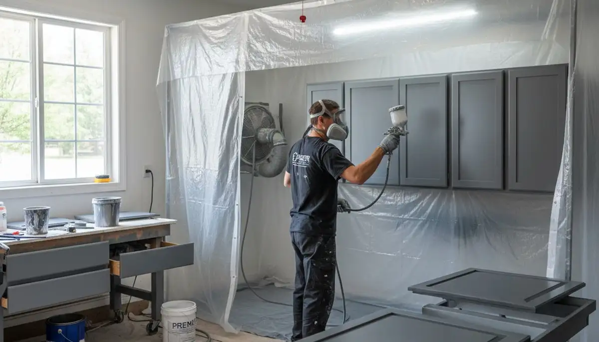 Professional cabinet painting and kitchen refinishing in Burlington, MA by local expert painters