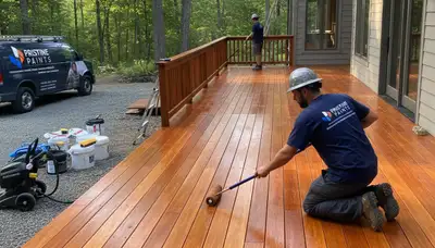 Professional deck staining and wood protection by Burlington MA house painters