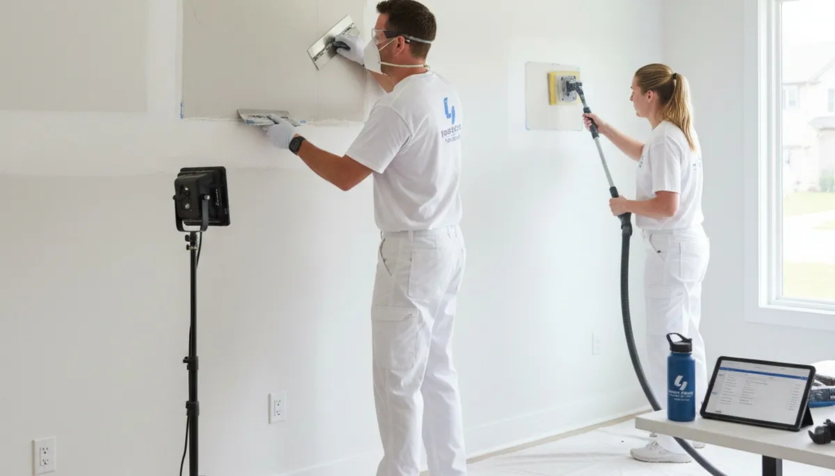 Drywall repair and wall restoration by professional painters in Burlington, MA home interior