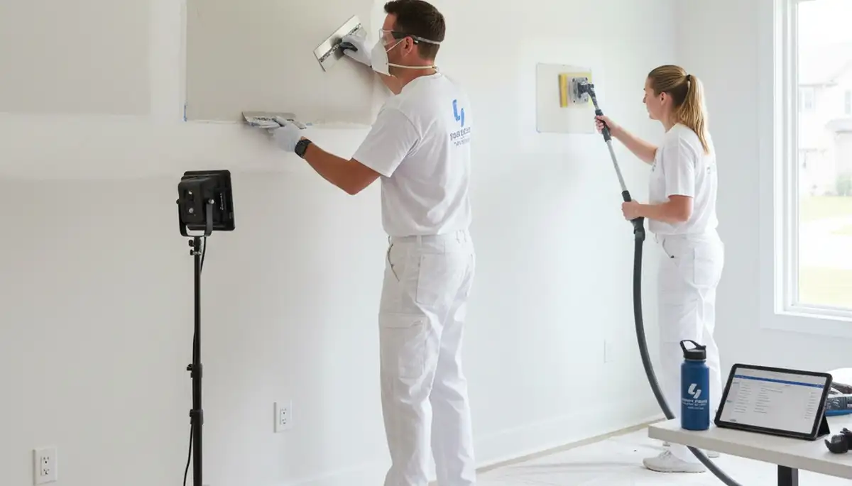 Drywall repair and wall restoration by professional painters in Burlington, MA home interior