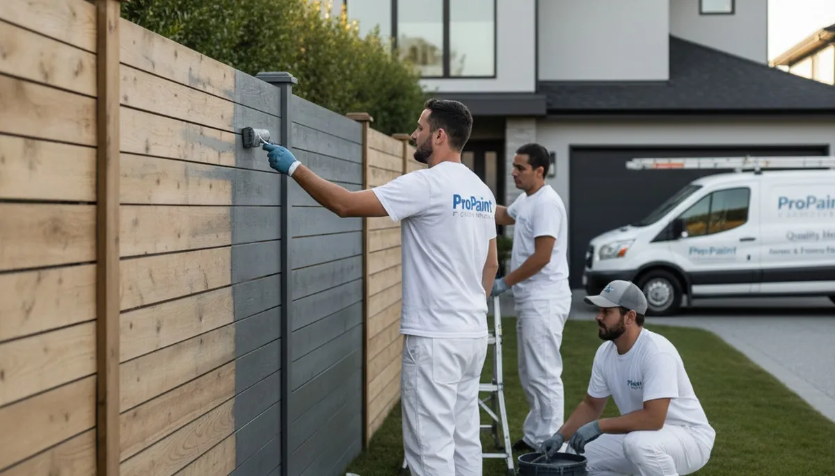 Professional fence painting in Burlington MA by expert residential painters for weather protection