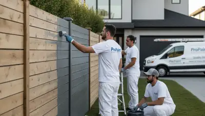Professional fence painting in Burlington MA by expert residential painters for weather protection