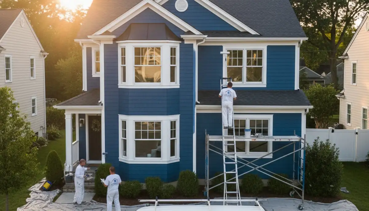 Professional house painters in Burlington MA providing expert residential exterior painting services