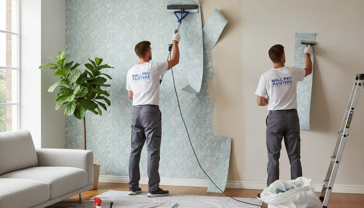 Professional wallpaper removal service in Burlington MA preparing walls for painting